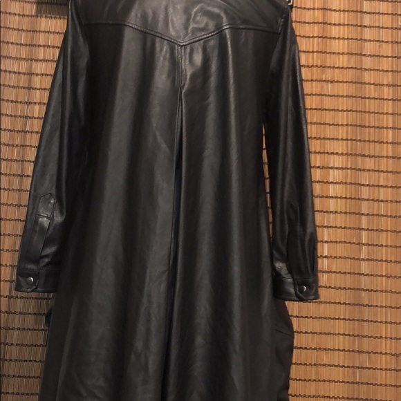 💥BCBGMAXAZRIA EMILE BLACK FAUX LEATHER DRESS - Picture 5 of 8